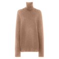 thumbnail image 3 of Women's Turtleneck Sweater Long Sleeve Casual Knit Pullover, Fall Winter Basic Top Light Brown XL, 3 of 4