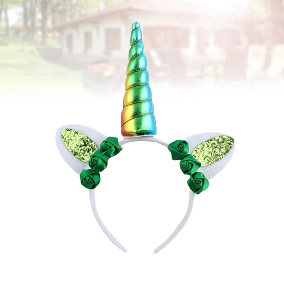 PBPBOX Decorative Green Rose Hair Hoops Headdress for St Patricks Day Celebrations