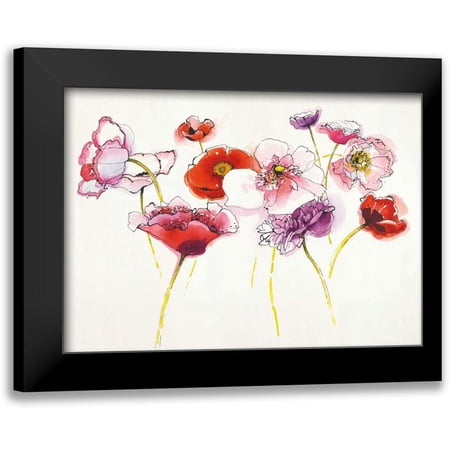 Novak, Shirley 14x11 Black Modern Framed Museum Art Print Titled - Pink and Red Somniferums