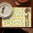 thumbnail image 5 of Yellow Lemon Fruit Slices White Pattern Summer Placemats Table Placemats Set Of 4-Linen Kitchen Washable Placemats Table Mats 11.8"x17.7" Non-Slip Heat Resistant, 5 of 6