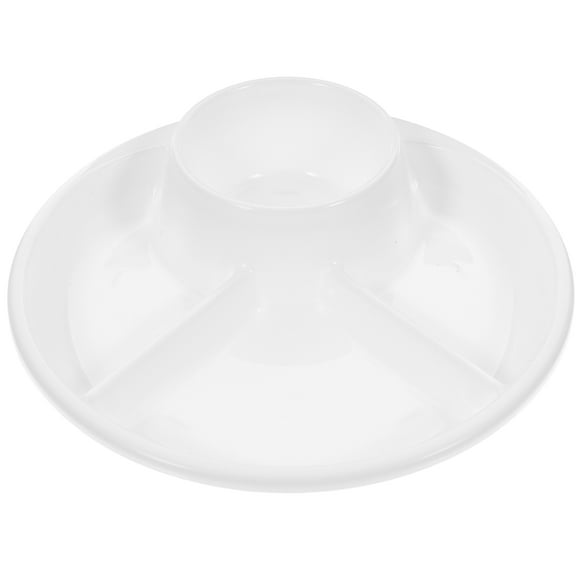 1pc Innovative Portion Control Plate Kitchen Plate Reduce Fat Plate (White)