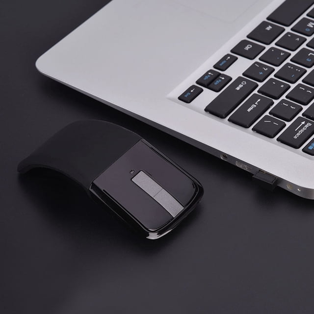 Ratón inalámbrico plegable Arc Touch de 2,4 GHz con receptor USB para PC, portátil, Smart TV, color negro