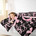 thumbnail image 3 of Erosebridal Pink Personalized Initial B Bedding Comforter Set 7-Piece,Cartoon Dreamy Bow Knot King Bedding Sets,Pink Reversible,Lightweight Room Decor, 3 of 6