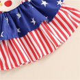 thumbnail image 5 of Bovxnpu Girls Boys Outfits Set Kids Short Sleeve Crewneck Romper Print Suspender Skirt 3Pc with Headband Set, 5 of 7