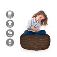 thumbnail image 2 of Brown Storage Toy Bag Chair, Dark Brown Backdrop Image with Letterings Hope Love Fun Happy, Stuffed Animal Organizer Washable Bag, Large Size, Dark Brown and Cream, by Ambesonne, 2 of 3