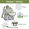 thumbnail image 4 of LightPurple Cartoon Dinosaurs Eggs Pattern Backpack for School,Cute School Bag,Schoolbag with Adjustable Shoulder Straps & Padded Back,15.25"x11.5"x5.25", 4 of 5