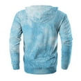 thumbnail image 6 of Domuza Zip Hoodies for Men Long Sleeve Lightweight Casual Drawstring Sweatshirt Fall Winter Cotton Soft Tie-Dye Pullover with Kangaroo Pockets Cyan L, 6 of 7
