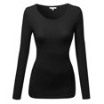 thumbnail image 4 of Emmalise Women's Basic Athletic Fit Tshirt Long Sleeves Round Crew Neck Tee (3Pk Dark Rust, Dark Green, Black, Large), 4 of 4