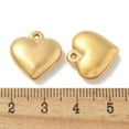 thumbnail image 3 of Ion Plating(IP) 304 Stainless Steel Pendants Heart Charm Real 18K Gold Plated 16.5x16.5x5.5mm Hole: 1.2mm, 3 of 3