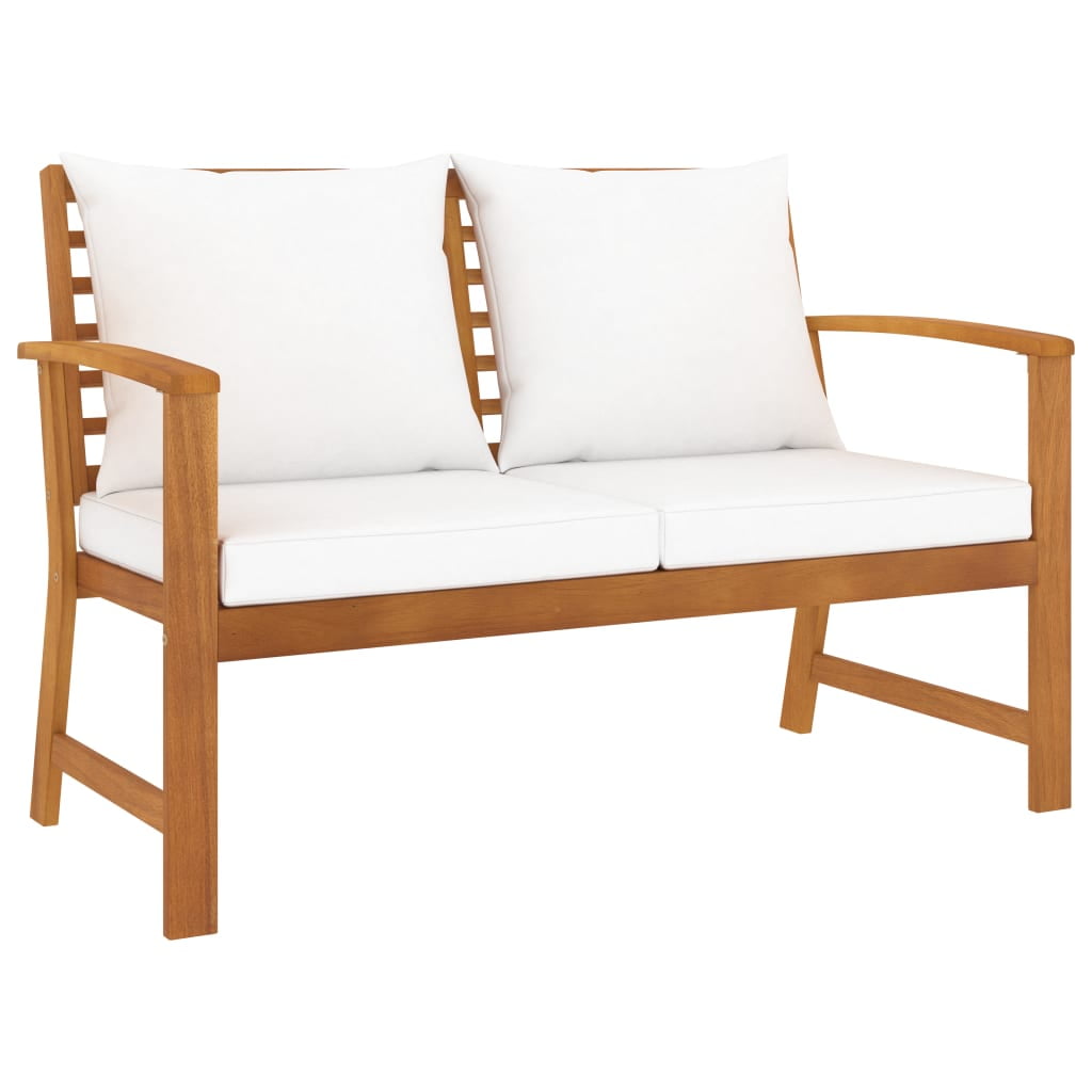 vidaXL Solid Acacia Wood Garden Bench with Cushion Lounge Seat Multi
