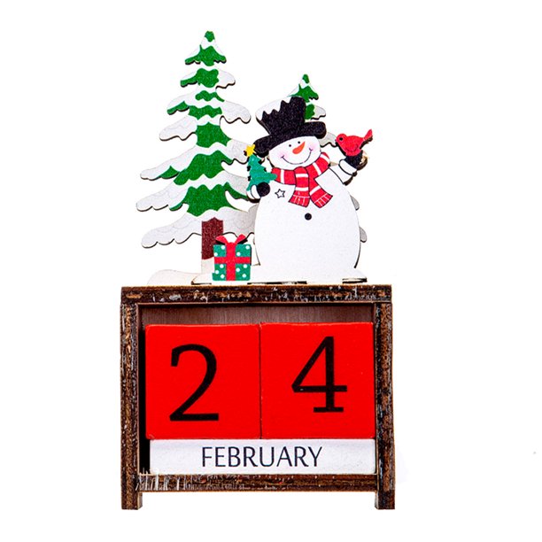 Toystoory Calendario de Navidad Ciervo de dibujos animados Cuenta regresiva ajustable Resistente al desgaste Inastillable Calendarios ligeros Kits de decoración para fiestas Muñeco de nieve Toystoory HA068923-02