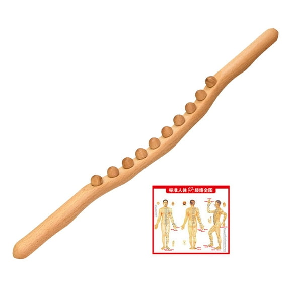 Manual Handheld Wooden Massager Stick, Guasha Scraping Stick Body