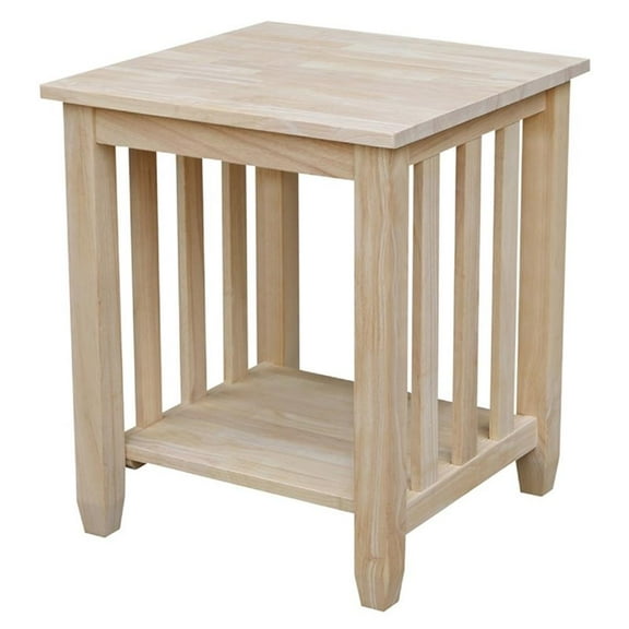 Pemberly Row Solid Hardwood Tall End Table