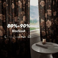 thumbnail image 3 of NICETOWN Black Velvet Curtains 84 inches Long, Vintage Floral Velvet Curtains Room Darkening Thermal Insulated Drapes for Bedroom Living Room, 52"x84", 2 Panels, 3 of 8