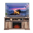 thumbnail image 6 of wow97e Fluted Fireplace TV Stand for TVs Up to 75 Inch with 23" Electric Fireplace, Modern Entertainment Center w/Waveform Panel Sliding Door & Adjustable Shelves for Living Room, 6 of 6