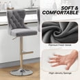 thumbnail image 4 of Westice Velvet Swivel Bar Stools Set of 4 with Tufted Back & Steel Base, Gray, 4 of 9