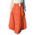 thumbnail image 2 of Women'S Summer Casual Elegant Smock Layered Tiered Maxi Skirt High Waisted A Line Flowy Long Skirts Orange Color L, 2 of 8