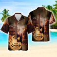 thumbnail image 3 of Camisa de hombre Harajuku con estampado de guitarra en 3D, ropa de calle de hip hop para hombre, camisa holgada de gran tamaño, blusas casuales de moda de manga corta, 3 of 5