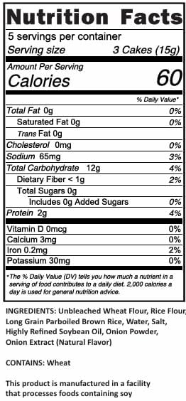 Kim's Magic Pop Freshly Popped Rice Cakes | Vegan | Onion Flavor | 6 Bags | 15 Cakes per Bag | Low Carb, Sugar Free, Fat Free, Natural, Multigrain Korean Snack | Easy Bread, Chip, Cracker Rep