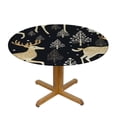 thumbnail image 3 of HAOXIT Christmas Table Cloth Winter Animals Waterproof Round Washable Table Cover for Kitchen Outdoor Party Wedding 42-46, 3 of 8