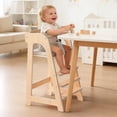 thumbnail image 2 of Robud Wooden Adjustable High Chair for Baby & Kids, Multifunctional Toddler Chair with Safety Belt, Convertible to Study Desk Chair, 6 Months to Teen Years, 40kg Capacity, 2 of 9