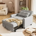 thumbnail image 5 of Asofer Convertible Sofa Bed, 3 in 1 Sleeper Chair with Pull-Out Bed and Adjustable Backrest for Living Room, Office, Light Gray, 5 of 9