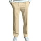thumbnail image 1 of Pantalones largos de sarga para hombre, con cordón ajustable, cintura elástica, holgados, para correr, informales, de poliéster, 1 of 2