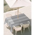 thumbnail image 2 of 54x80 Inch Outdoor Tablecloth with Umbrella Hole Zipper Rectangle Modern Striped Rectangular Tablecloths Outside Waterproof Gray Horizontal Stripes Geometric Art Patio Table Cloth Cover for Picnic, 2 of 8