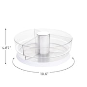 Mainstays Clear Lazy Susan Turntable Set with 3 Removable Bins for Organized Storage