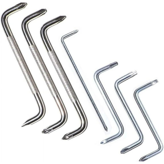 STONCEL 7 PCS Right Angle Screwdriver, Ph3/Ph2/Ph1/Ph0/T25/T20/T15 Offset Screwdriver Set, Flat Head 90 Degree Screw Driver, Angled Phillips Head Screwdriver, Bent Low Profile Screwdriver