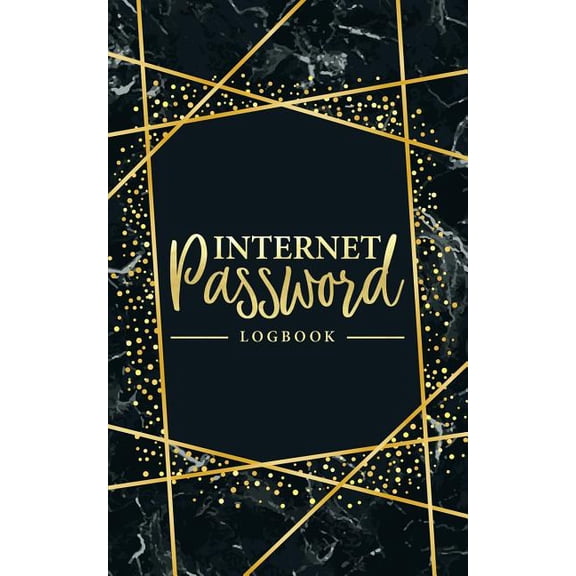 Internet Password Logbook: A Password Journal, Log Book & Notebook for Organization 0083 Black Marble (Paperback)
