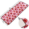 thumbnail image 4 of SKYSONIC 2'X6' Valentine Sexy Red Lips Runner Rug with Rubber Backing, Strawberry Kiss Non Slip Entryway Rug Runner Washable Soft Area Rug Carpet for Hallway Bedroom Kitchen Decor, 4 of 6