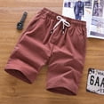 thumbnail image 2 of Zpanxa Mens Shorts Clearance, Summer Cotton Shorts Casual Thin and Breathable Shorts Red 5XL, 2 of 3