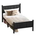 thumbnail image 6 of MODERNLUXE Twin Size Platform Bed with Headboard & Footboard,Solid Wood Bed Frame with Under Bed Storage for Teens Adults Guests, Easy Assembly,Black, 6 of 8