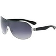 thumbnail image 2 of KHAN - One Piece Shield Lens Unisex Sunglasses Featuring Gradient Lenses and Trendy Color Accents - Silver/Black, 2 of 7