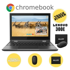 Restored Lenovo 300E 2-in-1 Chromebook, 11.6-Inch HD Touchscreen, MediaTek 8173C 2.1 GHz Processor, 4GB DDR3 RAM, 32GB SSD, Chrome OS, Alloy Wireless Mouse and Mousepad Bundle