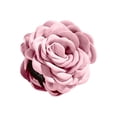 thumbnail image 2 of Rose Flower Hair Claw Clip - Large Camellia Satin Fabric Hair Accessories, Elegant Solid Color Floral Jaw Clip, Strong Hold Non Slip Grip, Fancy Twist up Style, Wedding Prom Party Makeup Organizers, 2 of 9