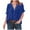 Blue, variant on Casual Velour Short Sleeve Tops for Women Button Down V Neck Velvet Shirts for 2024 Spring Fashion Loose Tunic Top