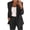 Black plus size blazer set a1, variant on Women Plus Size 2 Piece Blazer Set Open Front Long Sleeve Jacket Elastic Waisted Pants Matching Work Business Outfits Casual Solid Office Suit Tracksuit Travel Clothes, Black 2XL
