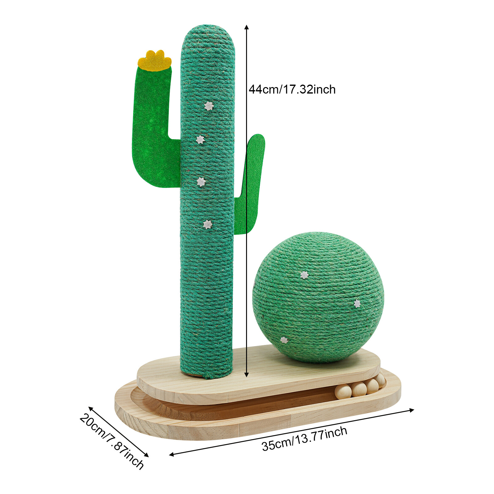 ToppiJoy Freestanding Road Cat Scratching Post Cactus Cat Scratcher Kitten Condo Tower House Bed with 4 EVA Anti-slip Pads