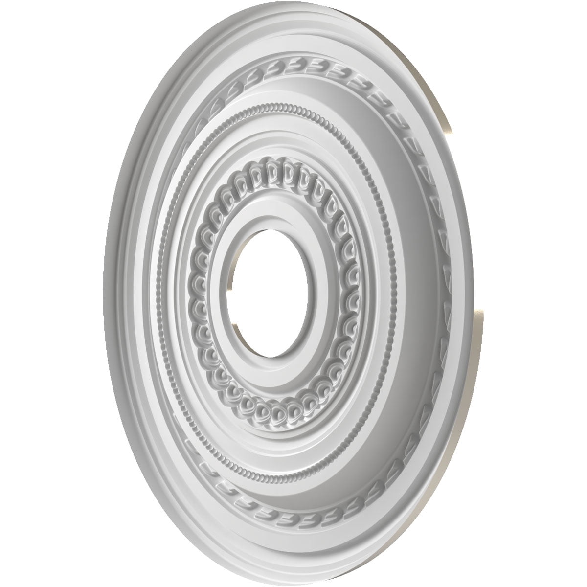 Ekena Millwork 16"OD x 3 1/2"ID x 1"P Cole Thermoformed PVC Ceiling Medallion (Fits Canopies up to 4 1/2"), Bright Coat Chrome