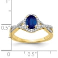 thumbnail image 3 of 10K Yellow Gold Diamond And Sapphire Oval Halo Ringsize 7 - Jbsp, 3 of 5