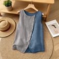 thumbnail image 3 of Favoffer Women's Boho Tops Scoop Neck Racerback Sleeveless Front Button Relax Summer Outing Leisure Outfit Solid Bohemian Vests, 3 of 8