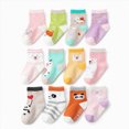 thumbnail image 2 of CAUYDY Newborn Girls 12PC Socks Set 0M 3M 6M 9M 12M Toddler Baby Non-Slip Floor Socks Mid Cut for Fall Winter Sizes 0-1 Years, 2 of 4