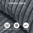 thumbnail image 6 of 101" L-Shape Corduroy Memory Foam Sectional Couch, 4-5 Seat Sleeper Sofa for Living Room, No Assembly Needed, Dark Gray, 6 of 8