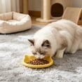 thumbnail image 5 of Virelaxpo Molded Cat Face Shaped Pet Food Dish 6.1 x 4.7 Inch Wide Shallow Rim Non Skid Base for Kibble Wet Food, 5 of 6