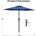 thumbnail image 2 of Simple Deluxe Parasol de Patio Extérieur 7,5 Pieds avec Inclinaison/balayage à Bouton-Poussoir, Protection UV Imperméable pour Jardin Terrasse Arrière-Cour Piscine, Bleu, 2 of 7