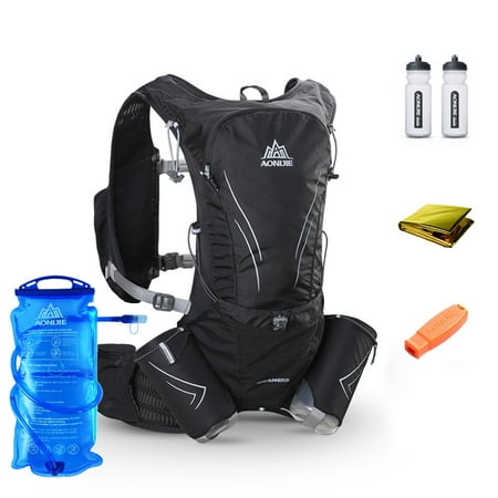 AONIJIE Hydration Vest Running Water Pack Vest Marathon Hydration Backpack Extra Water Bottle Emergency Blanket Whistle 2L Water Bladder - Walmart.com