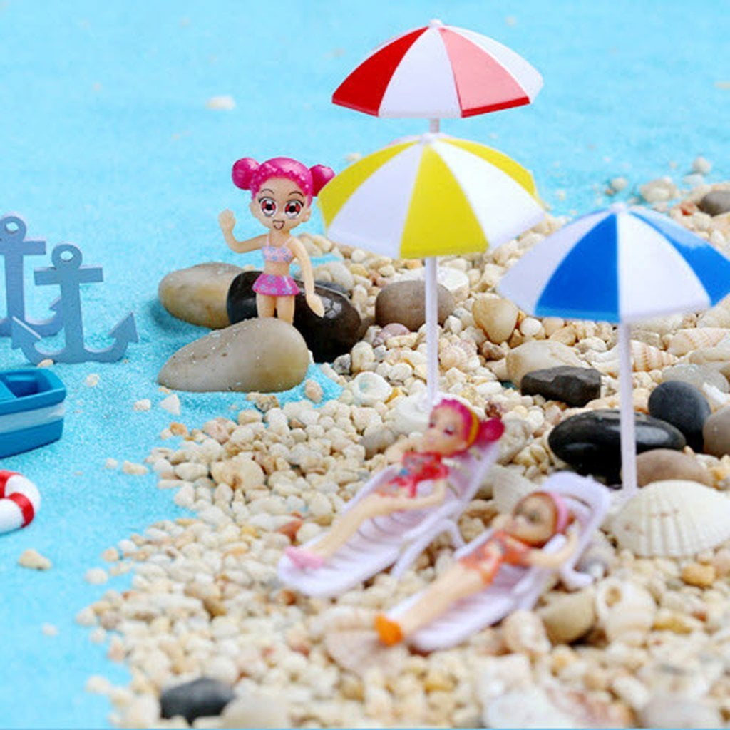 Miniature Beach Sun Parapluie Sandy Beach Plage Paysage Décoration