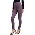 thumbnail image 4 of FALDAS CURVAS Leggings de Ante Sintético para Mujeres, Pantalones Ajustados de Cintura Alta, Color Violeta, 4 of 5
